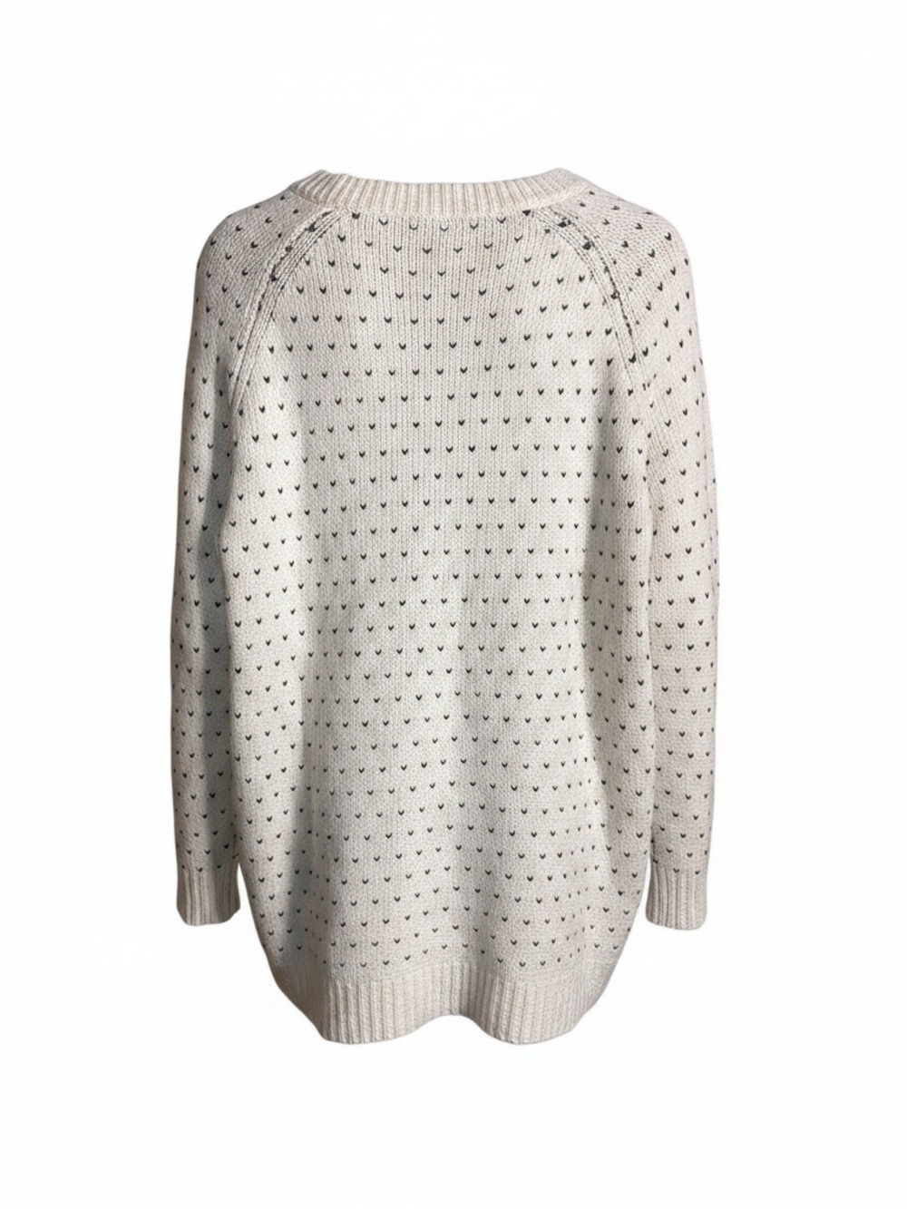 Aerie Heart Print Crewneck Cozy Sweater Size Small - Picture 2 of 8